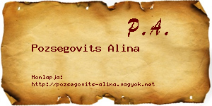 Pozsegovits Alina névjegykártya